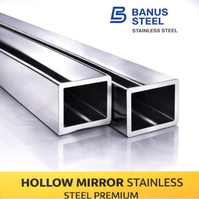 Pipa hollow stainless 304 25 x 25 x 1,2 mm panjang 6 meter / 2,5 x 2,5