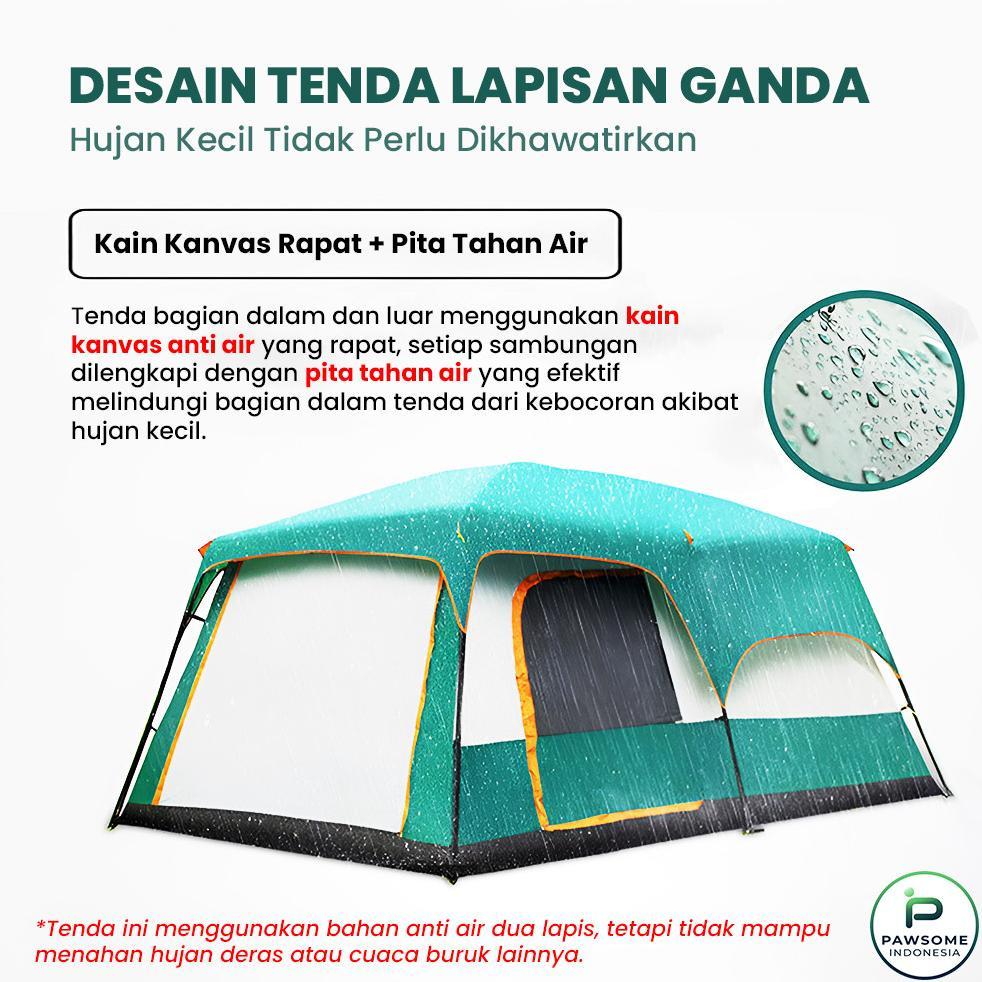 GARANSI Tenda Camping Jumbo 10-13 Orang Tenda Outdoor Ada 2 Ruangan Waterproof Luxury Automatic | PA