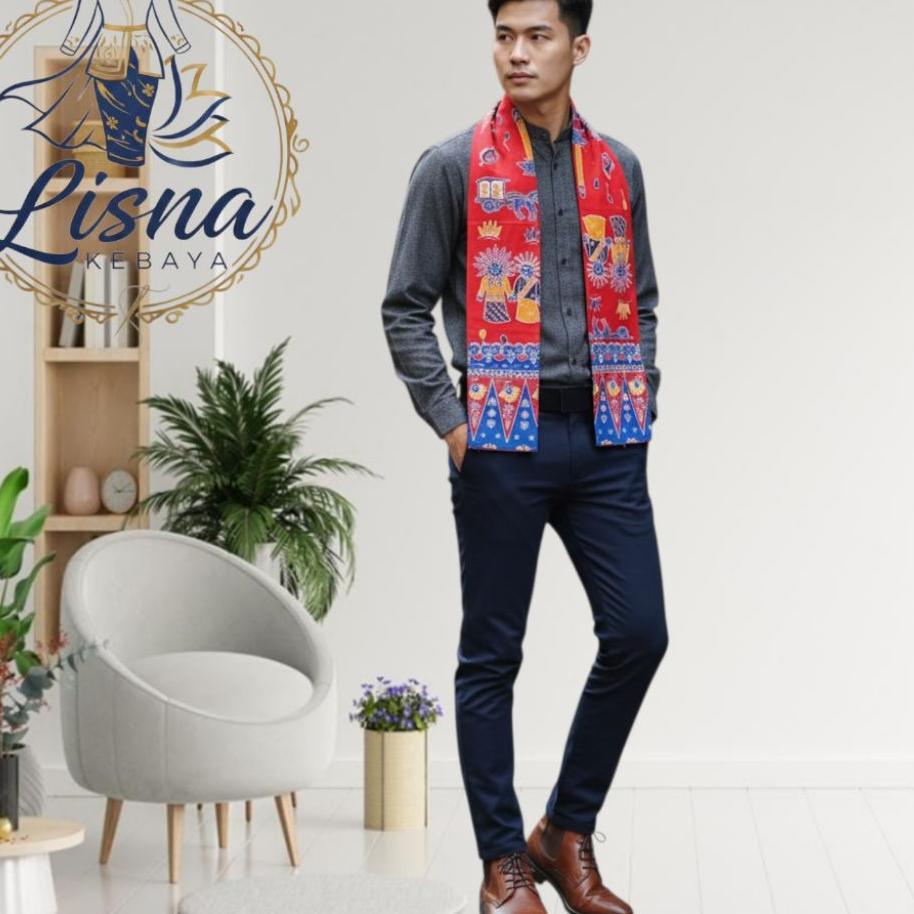 Cukin Abang Betawi Syal Batik Pria Selendang Adat Khas Tradisional Betawi
