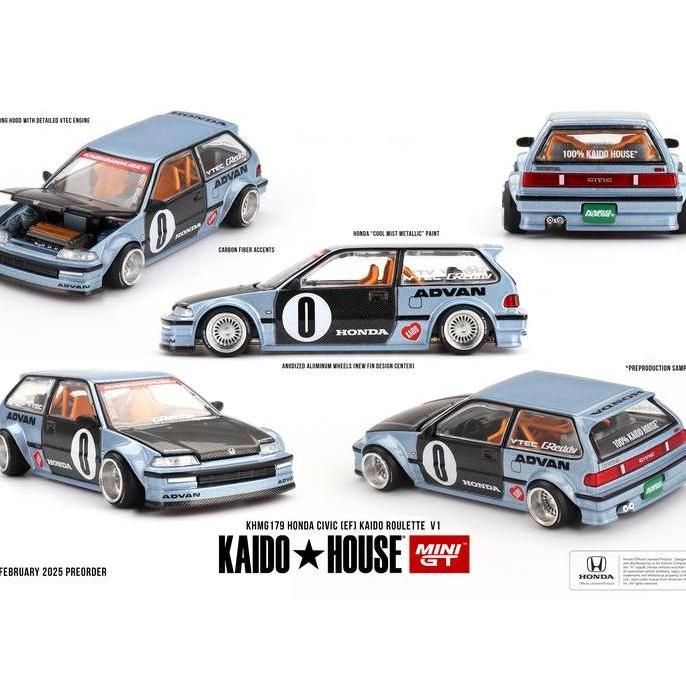 MINI GT KAIDO HOUSE 179 Honda Civic (EF) Kaido Roulette V1
