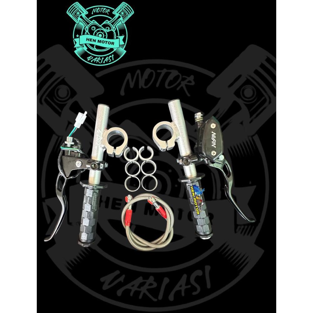 Paket Lengkap Stang Jepit Plus Master Rem Oval Selang Clip-On Plus Ring 26 30 31 33 Untuk Motor Rx K