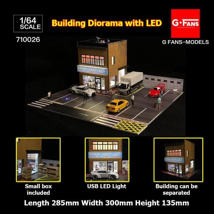 G-Fans Models 1/64 Premium Diorama Diecast Toy with LED Light