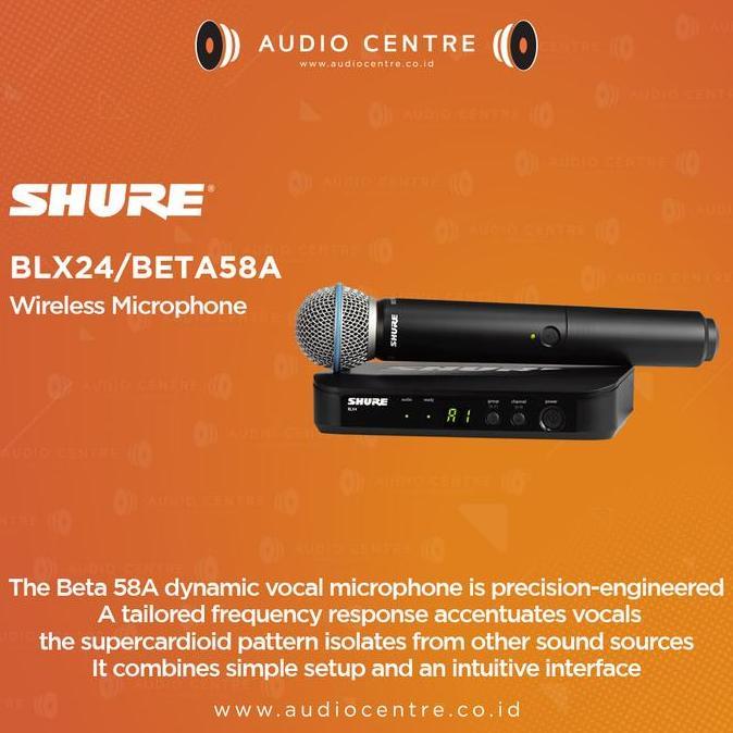 SHURE BLX24/BETA58 BLX24 BETA 58 WIRELESS MICROPHONE SYSTEM