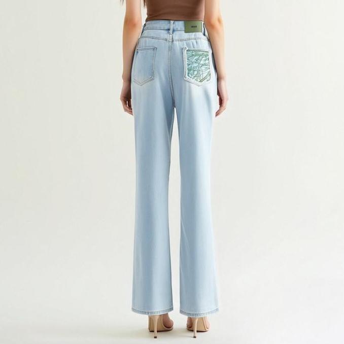 [Anniversary Picks][MEIN] High Waist Jeans Wanita Celana Jeans Cutbray Panjang Cewek Skinny 51155 ZZ