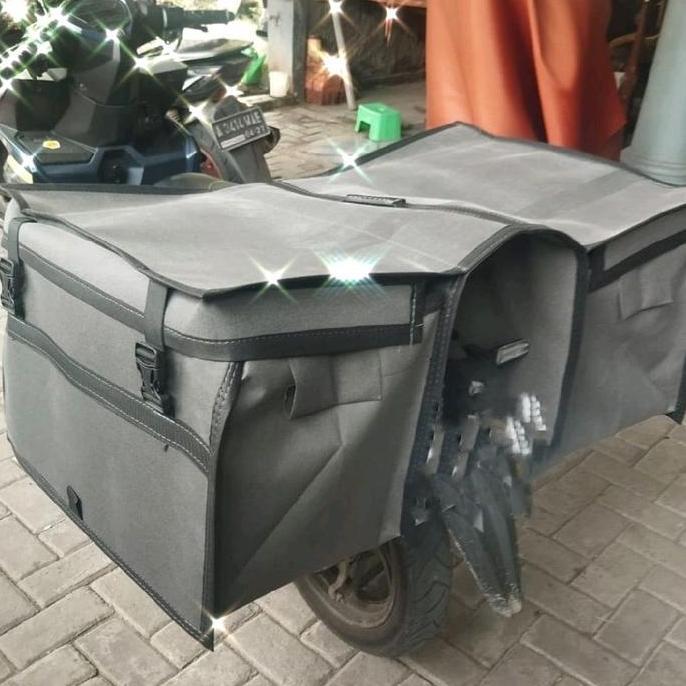 Azzamoshop Tas Motor Waterproof Anti Air Jumbo 60cm x 35cm x 47cm Tas Obrok Kurir Keranjang Motor An