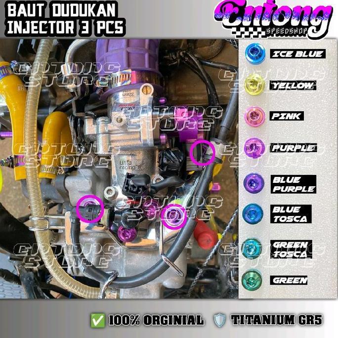 Baut Set Titanium Dudukan/Breket Injector Vario 125 150 Old New isi 3pcs GR5