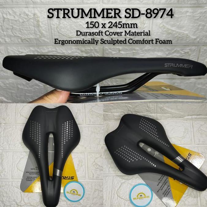 Sadel Sepeda Lipat BMX Minivelo STRUMMER SD 8974 Flat Saddle Empuk