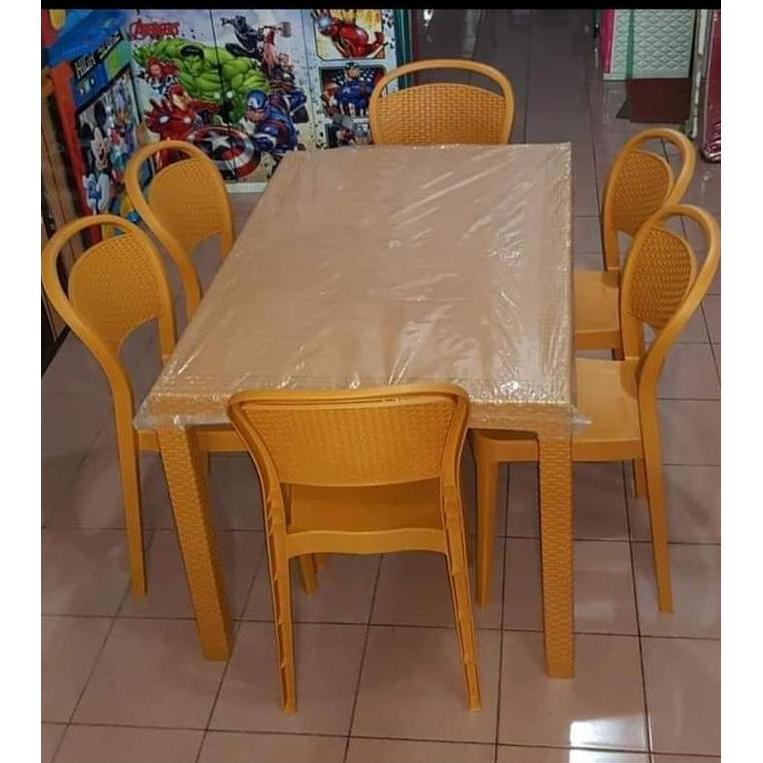 Terlaris Meja Makan Plastik Set 4 Kursi Dan 6 Kursi