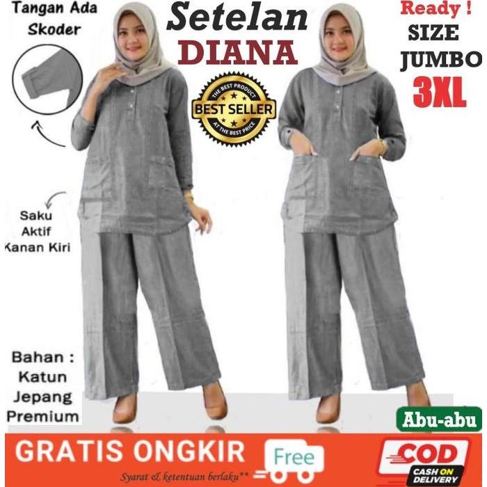 SETELAN DIANA PREMIUM BIG SIZE JUMBO| Pakaian muslim Gamis Baju dan Celana Wanita Terbaru, Terkini d