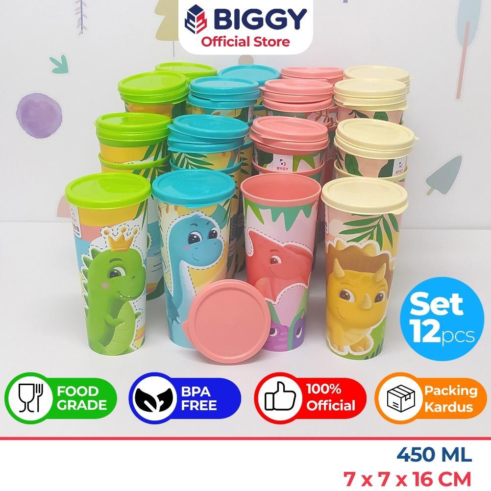 Biggy [Lusin] Torino Tumbler Dino 450Ml / Gelas Tutup Dinosaurus Souvenir Ulang Tahun