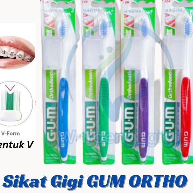 Sikat Gigi Gum Ortho / Sikat Orthodontic Behel Merk Gum Ortho Toothbrush
