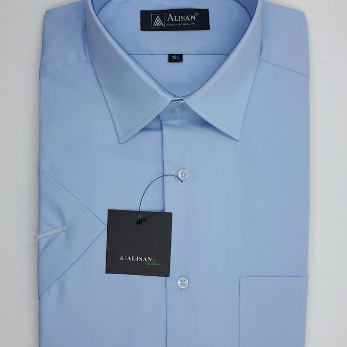 ALISAN ORIGINAL Slim Fit Kemeja Pria Lengan Pendek Abu 6 ( Abu Tua )