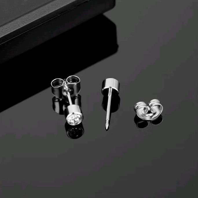 (2 pcs) anting tindik mata berlian pria wanita