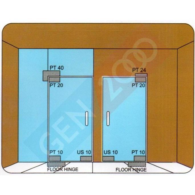 Universal Patch Fitting Dorma PT 40 Fitting Pintu Kaca Dorma