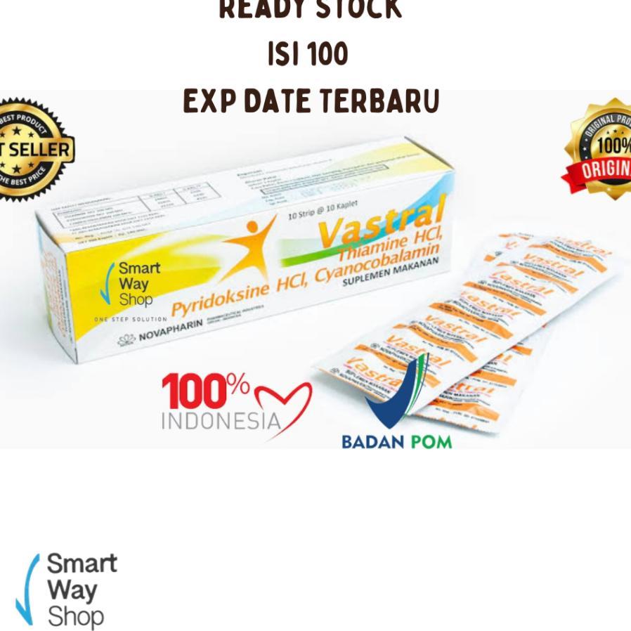 Vitamin B Vastral Vit B1, B6 & B12 1 Box Isi 100 Kaplet Murah Dan Komplit