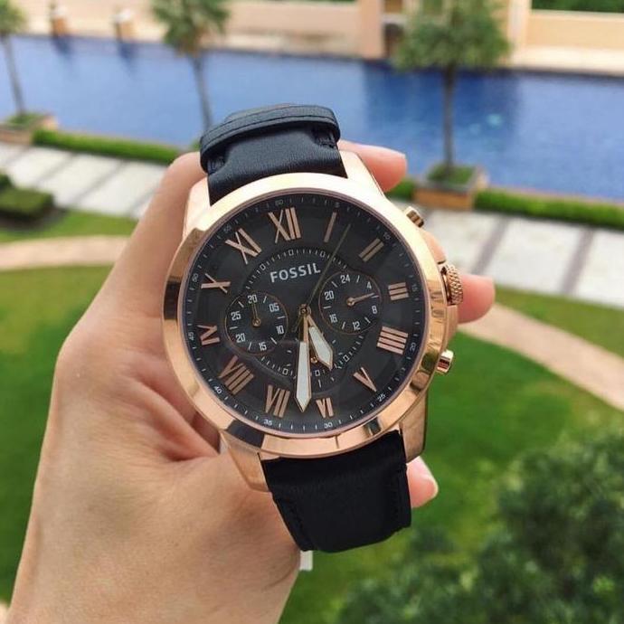 [ORIGINAL] Jam Tangan Pria Fossil FS5085 Grant Chronograph Black