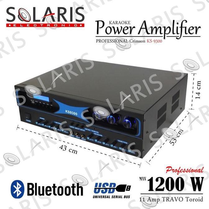 yellowbench / POWER AMPLIFIER 1200 Watt BLUETOOTH USB CRIMSON KS-9300 PREMIUM Diskon