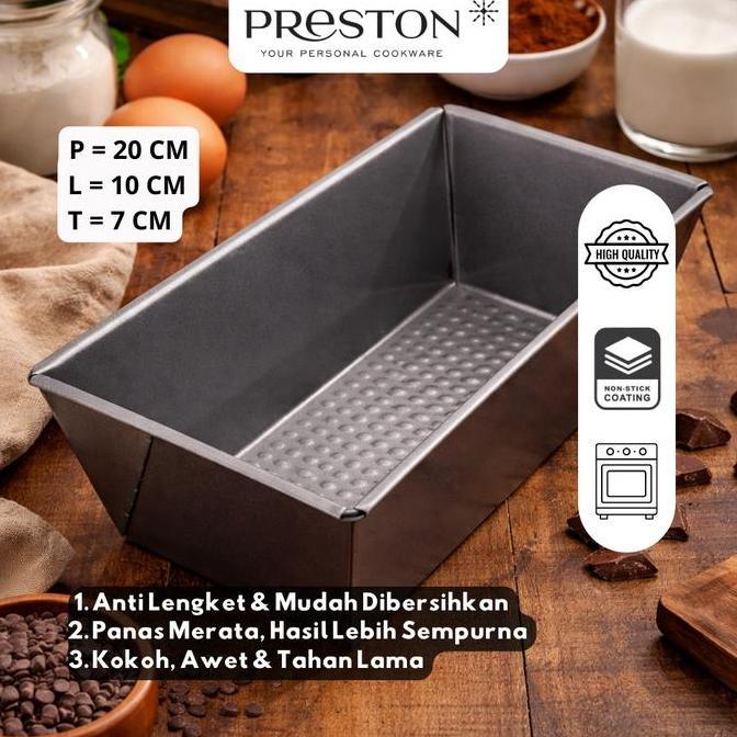 Preston Rectangular Pan 20x10x7 cm Loyang Kue Anti Lengket Carbon Steel Cake Pan Oven Bakeware Cetak
