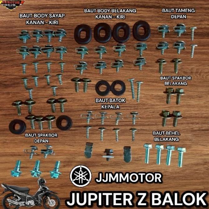 Baut Body Lengkap Yamaha Jupiter Z Balok / Robot 2010-2011 Fullset / Baut Full Set Bodi Lengkap Yama