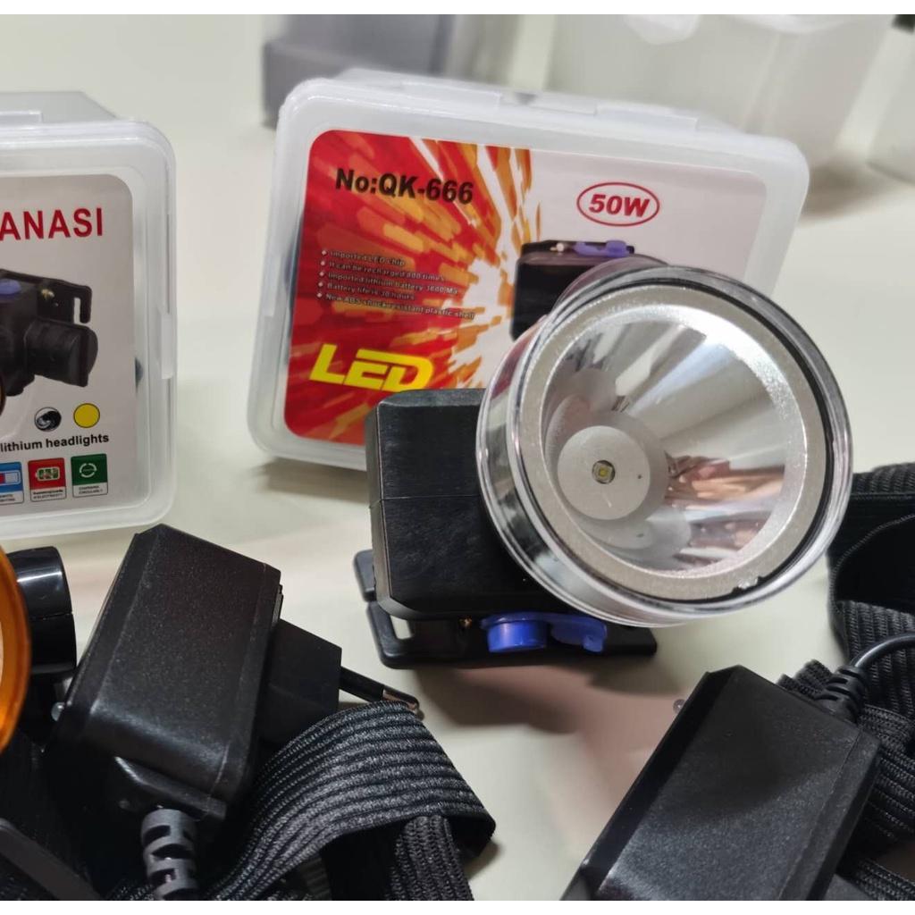Senter Lampu Kepala Head Lamp Nyala Putih Kuning 80Watt