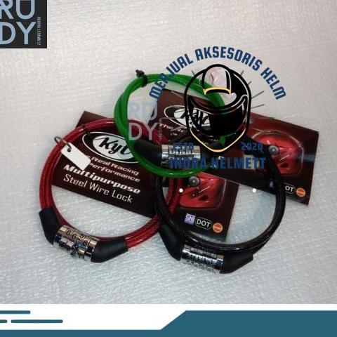 WIRE LOCK CODE KUNCI HELM DENGAN KODE GEMBOK HELM ORIGINAL KYT