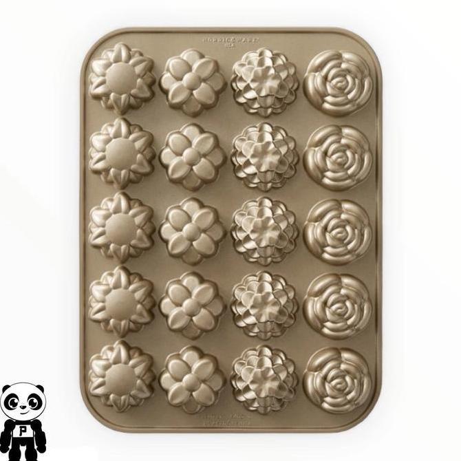 Nordic Ware Flower Petit Fours Pan Williams Sonoma Cetakan Kue Aluminium Bentuk Bunga