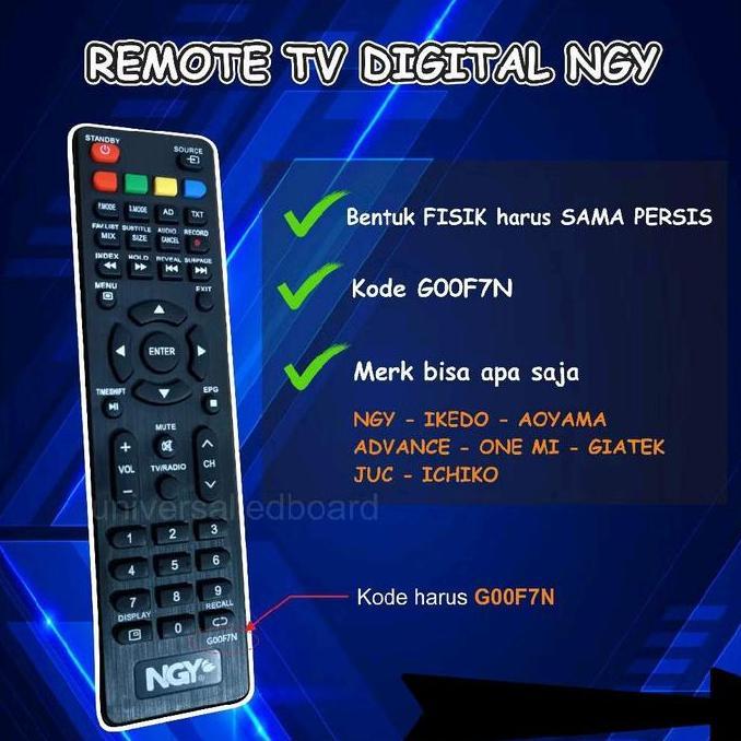 Remote Tv Led Nagoya Remot tv led NGY Tanpa seting