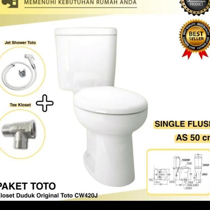 PAKET LENGKAP KLOSET DUDUK TOTO CW 420 J / CLOSET DUDUK TOTO CW420J