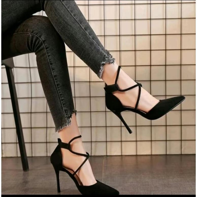 Mulus Sandal Heels Wanita Kekinian Si05//Heels Bertali 9Cm//High Heels Wanita Terbaru