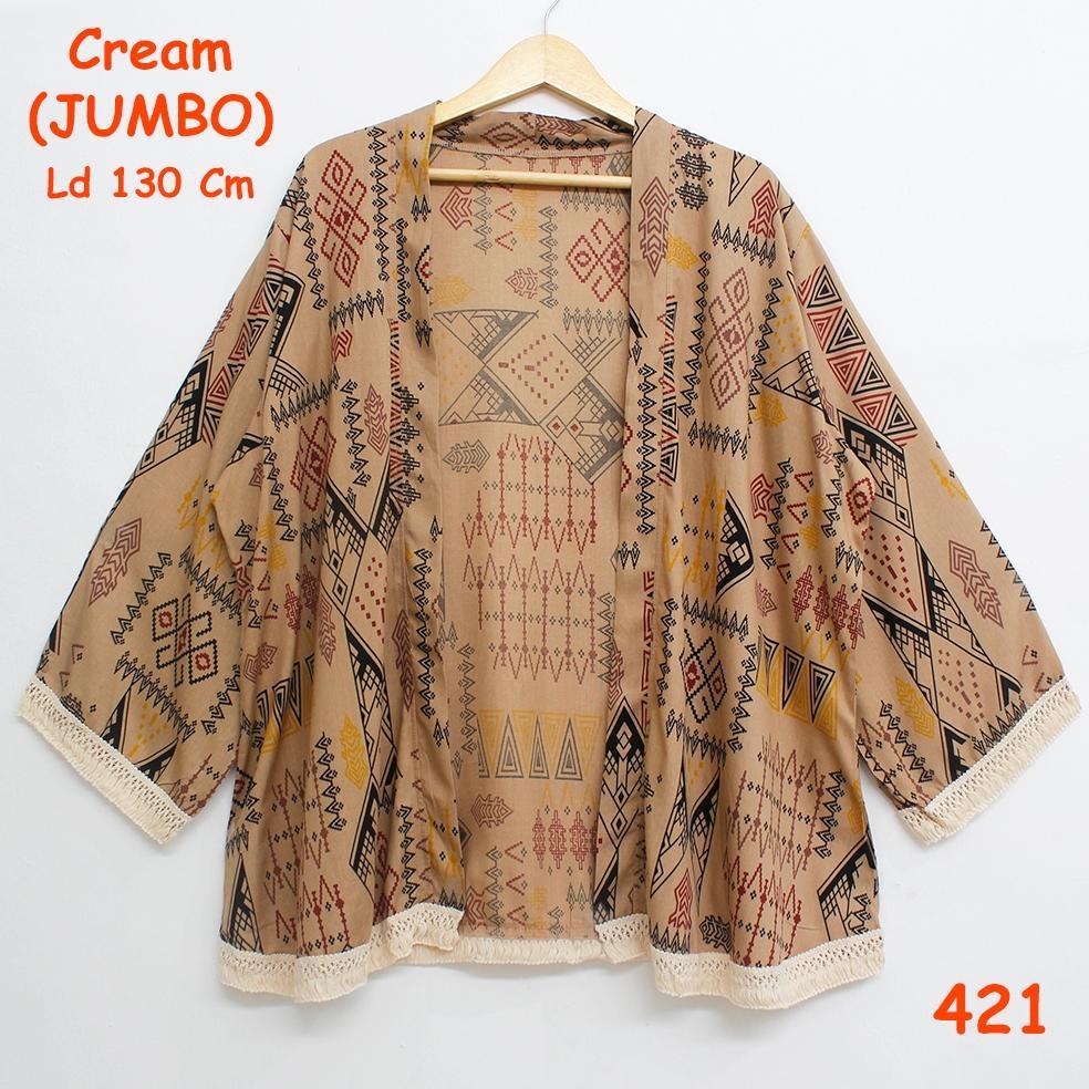 Gratong Jakartafashion Cardigan Outer Jumbo Ld 130 Cm Batik Tribal Songket Bohemian Bahan Adem