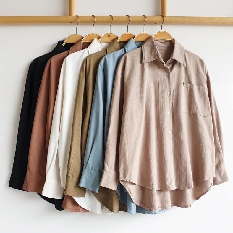 Berkualitas Kemeja Linen Oversized Shirt / Olivia Shirt Polos / Oversized Shirt Linen