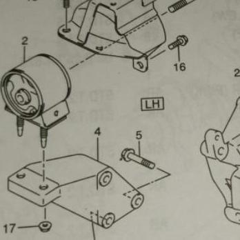engine mounting suzuki splash depan ori