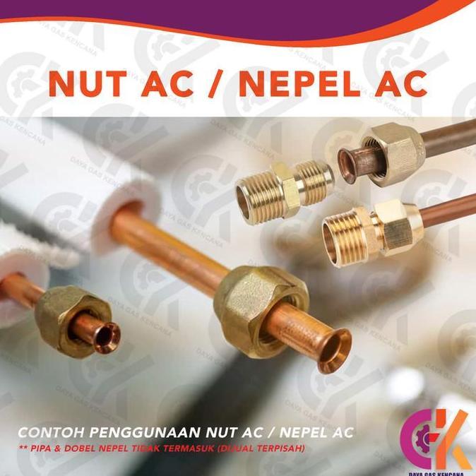 Nut AC Nepel Nipple AC 3/8 SAE - Nut Flaring Flare Nut