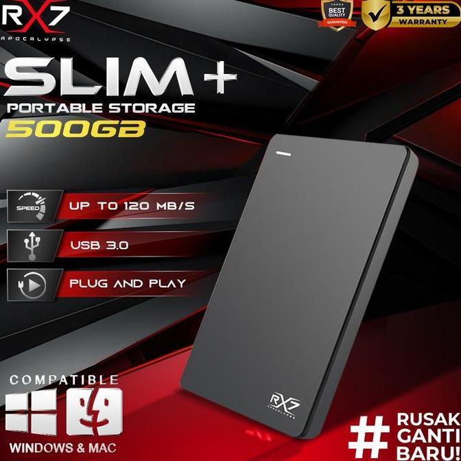 NEW HDD EXTERNAL BACKUP SLIM+ RX7 500GB / HDD EXPANSION SLIM+ RX7 500GB