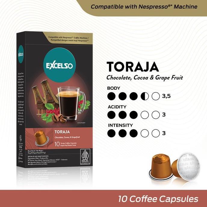 Excelso Kopi Kapsul Toraja - Nespresso Compatible Coffee Capsule