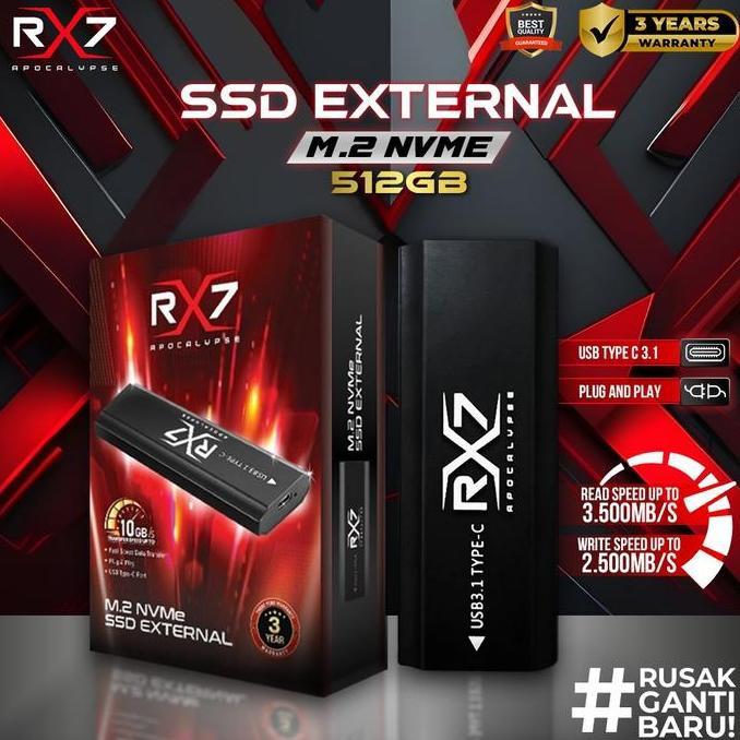 SSD M2 NVME EXTERNAL 512GB RX7 / ENCLOSURE M2 NVME + M2 NVME 512GB RX7