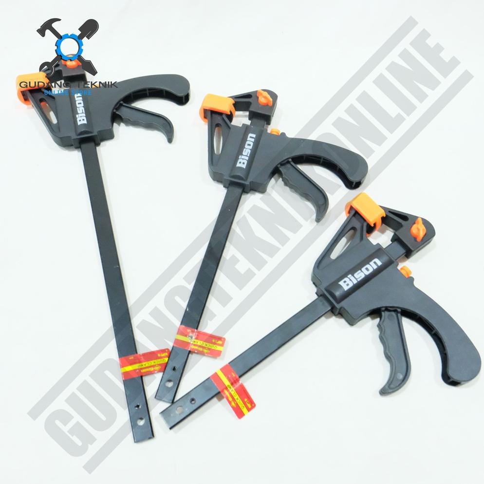 NEW (BISON KLEM F) Quick Clamp Klem F 6" 8" 12" / Alat Jepit Penjepit Kayu Clamp F 6inch 8inch 12inc