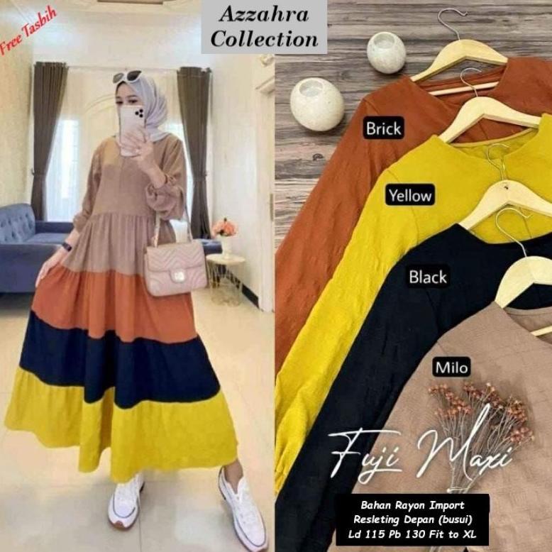 Sale (Cod) Gamis Midi Fuji / Gamis Midi / Gamis Midi Pelangi / Gamis Midi Terbaru