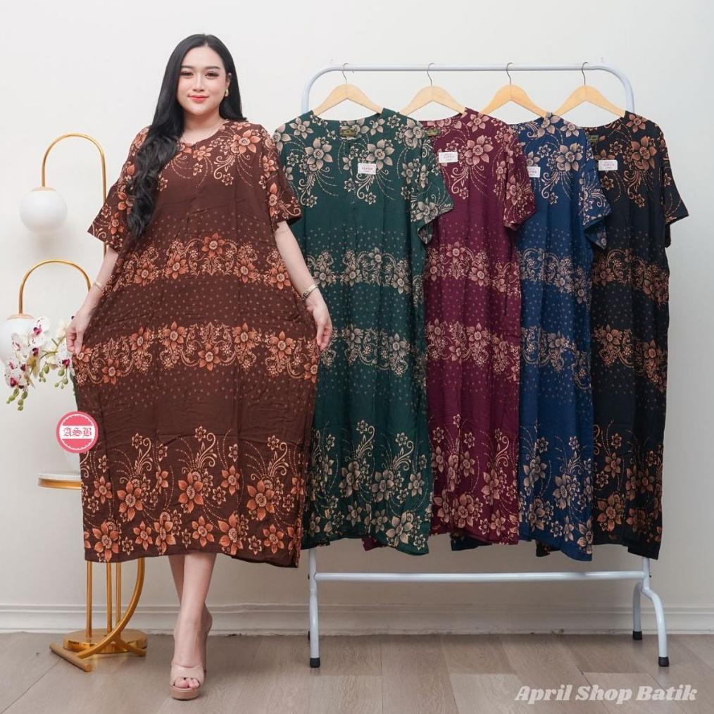 Grosir Daster Jumbo Ld 140 Busui Kekinian Terbaru 2023 Motif Lukis Cabut / Dress Super Jumbo Panjang