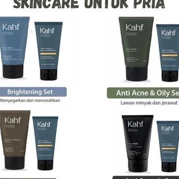 Kahf Paket Skincare Untuk Pria [ Face Wash 100Ml + Sunscreen Spf 30+++] Kahf Skincare Pria
