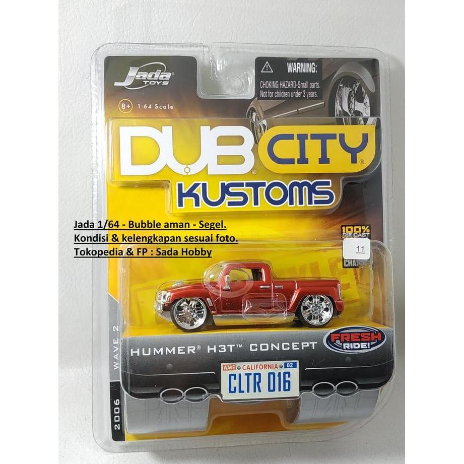 DIECAST JADA TOYS 1/64 JADA DUB CITY KUSTOMS HUMMER H3T CONCEPT MERAH CADATOYS