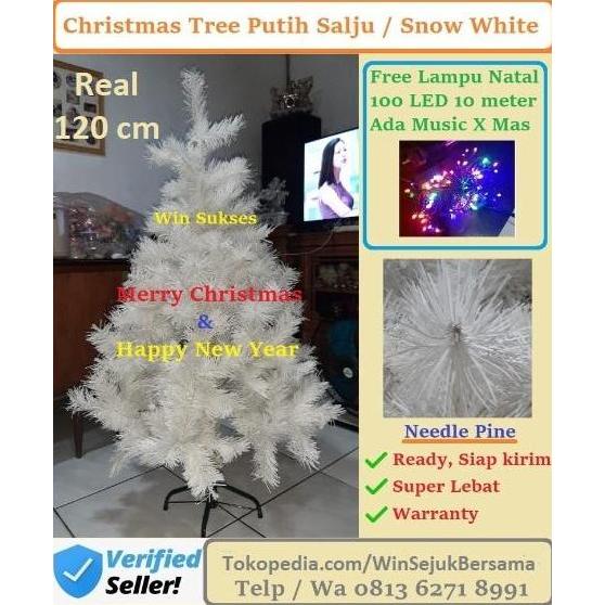 Pohon Natal 120 cm PUTIH SALJU / Pohon Natal 4 feet / Christmas Tree