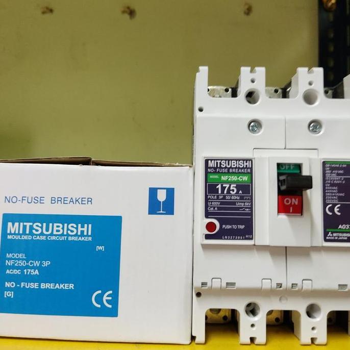 verazoo / NFB MCCB breaker mitsubishi NF-250CW nf250-CW 175a 175 a Diskon