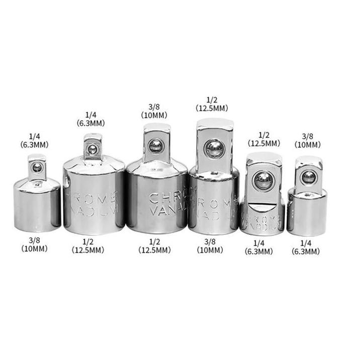 Adapter Kunci Sock 1/2 3/8 1/4 Inch Set 4/6 Pcs Adaptor Converter Sambungan Mata Shock Socket