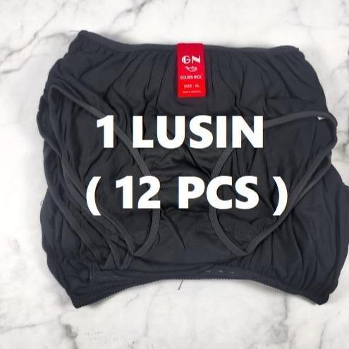 Miez- 1 Lusin Cd Nita Golden Nick Hitam Celana Dalam Hitam Bahan Spandek Poliester Khusus Hitam