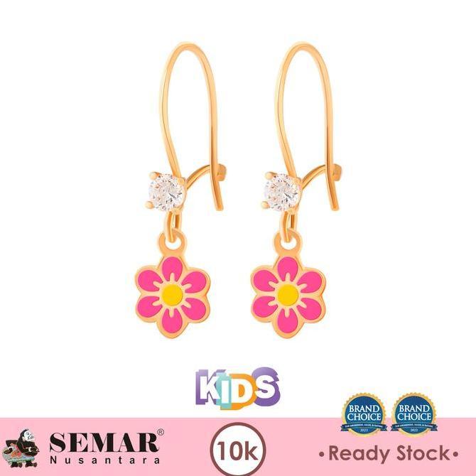 Tevanikarya - Anting Emas Anak Baby Colour Poppy Flower Gold 10K Semar Nusantara