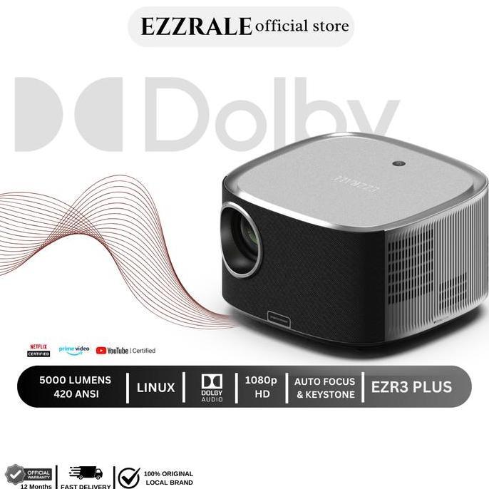 Ezzrale Ezr3+ Smart Projector 420 Ansi  Linux Os Netflix Certified