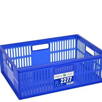 39X28X13 Box Container Green Leaf 2277 / Keranjang Industri Plastik / Rak Susun Spare Part Serbaguna
