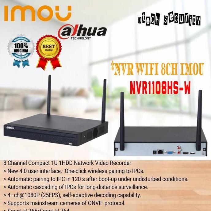 NVR 8 Ch Wireles/wifi Imou Dahua 1108HS W