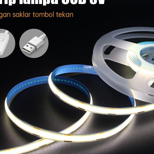 Strip Lampu Latar Belakang Tv Led Cob 5V Usb 5V Ruangan 2M 3M Putih Hangat
